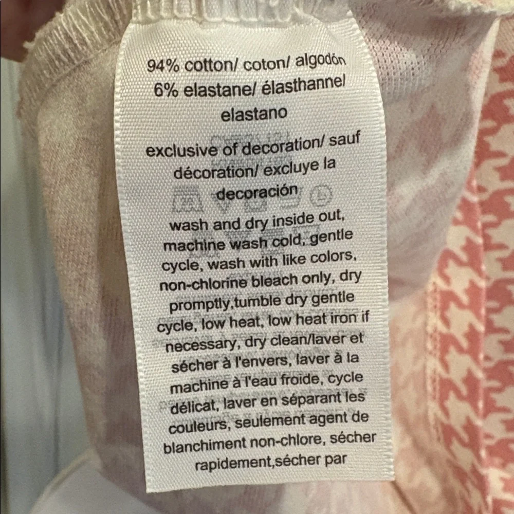 Tommy Hilfiger Pink & Cream Houndstooth Print Collared Top Size M - Picture 5 of 6